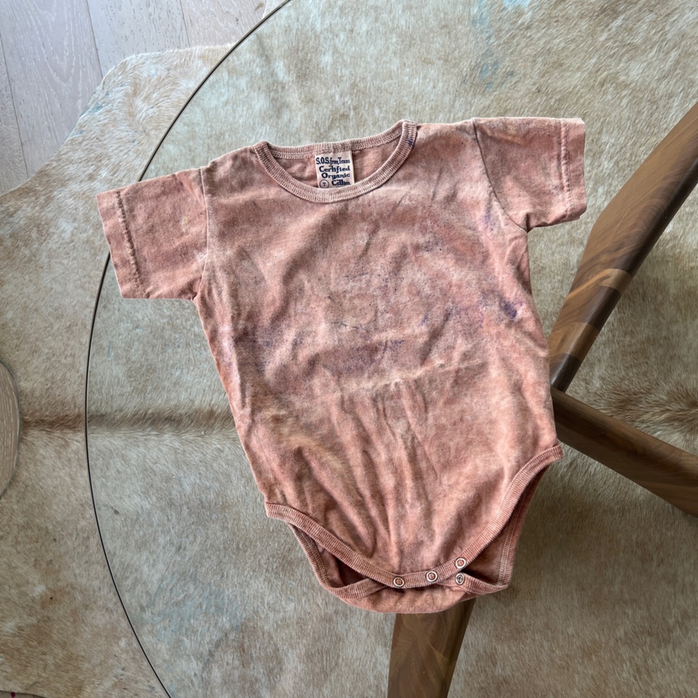 3 plant dyed 18-24 organic cotton onesies